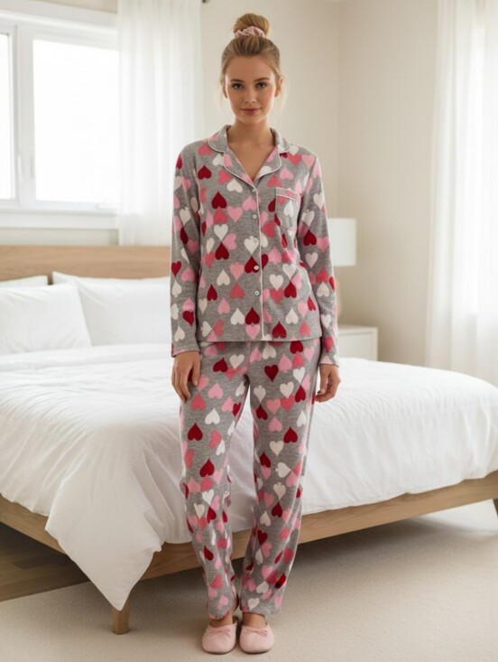 kate spade Other - Kate Spade New York Heart & Spade 2pc Pajama Set Grey And Pink Size Large
